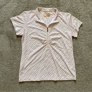 Sport Haley ~ Women's Quarter Zip Striped Golf Shirt ~ Summer ~ Size M
